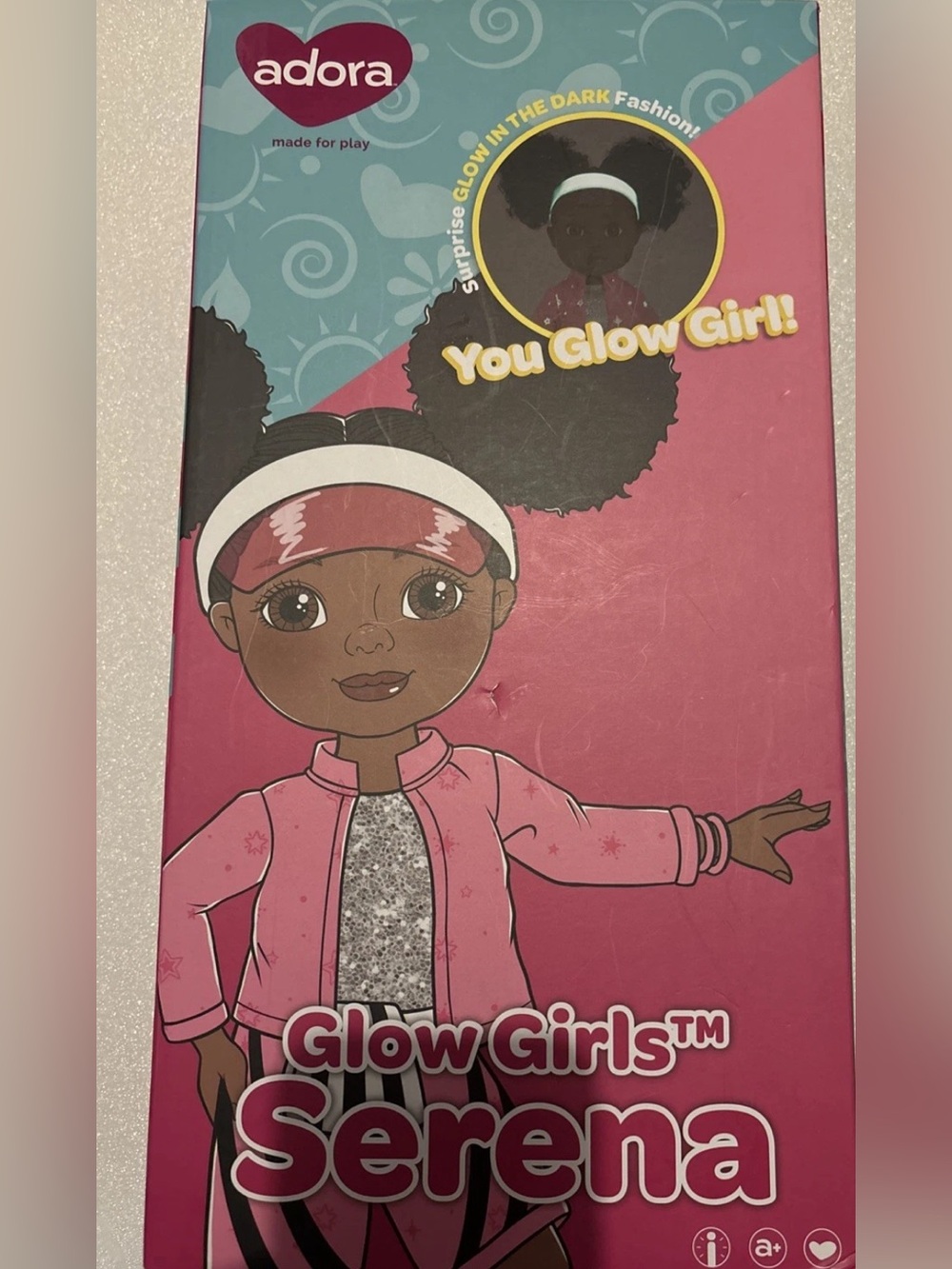 ADORA Glow Girls Serena Doll - Pink, White & Black